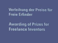 Freie Erfinder Awarding of Prizes for Freelance Inventors